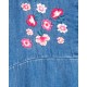 Carter's Embroidered Floral Denim Dress - Big Girls 