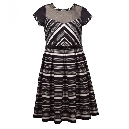 Bonnie Jean Miter Stripe Knit Dress 7-16 Years