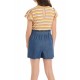 SEQUIN HEARTS girls Girls 7-16 Multi Stripe Denim Short Romper