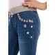 Girls  Waist with Daisy Knit Denim Leggings by Crown & Ivy