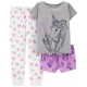 Carter's Unicorn Top + Shorts + Pants Pajama Set - Girls