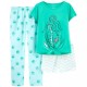 Carter's Mermaid Top + Shorts + Pants Pajama Set - Girls