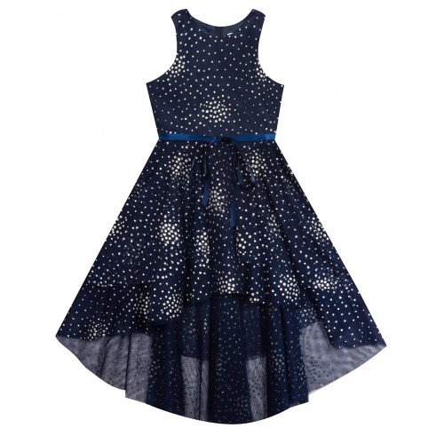 Rare Edition Girls 7-16 Flocked Dot Mesh Dress Maysharp Babies