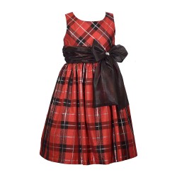 Bonnie Jean Sleeveless Buffalo Plaid Ballerina Dress.