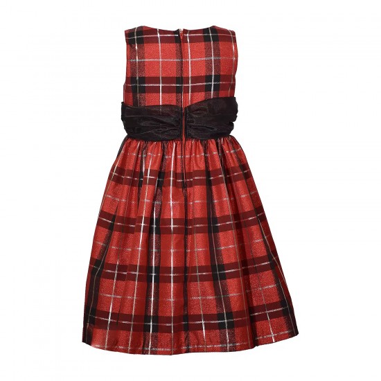 Bonnie Jean Sleeveless Buffalo Plaid Ballerina Dress.