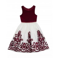 Rare Editions Girls 7-16 Velvet Bodice Dress