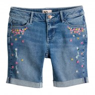 Girls SO Favorite Midrise Denim Midi Shorts