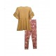 Bonnie Jean Mustard Crochet Tunic Top Pink Floral Legging Set - Girls 7-16 