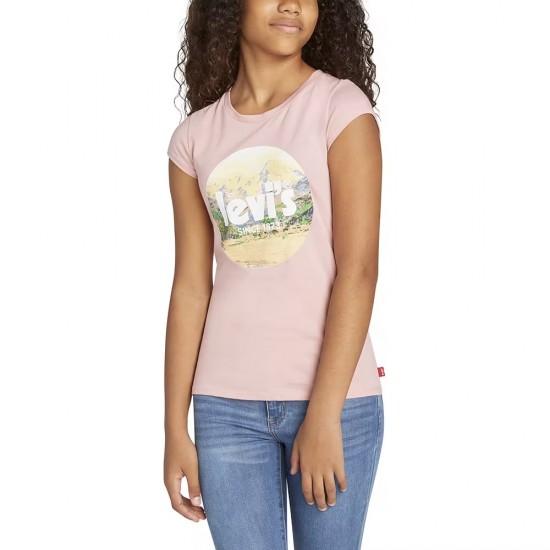 Levi's Big Girls Round Neck Short Sleeve Graphic T-Shirt