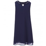 I.N. Girl Big Girls Sleeveless Keyhole Dress - Navy