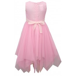 Bonnie Jean Mesh Hanky Hem Skirt Party Dress