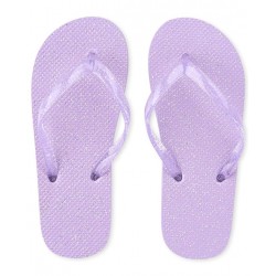 Girls Glitter Flip Flops - Purple 