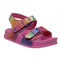 Laura Ashley Glitter Toddler Girls' Double Buckle Sandals - Multi Pink