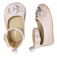 Bebe Baby Girls' Glitter Logo Mary Jane Shoes - Light Pink/Silver 