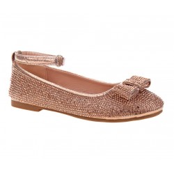 Nanette Lepore Girls Rhinestone Flat - Rose Gold