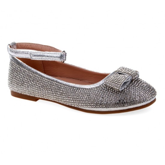 Nanette Lepore Girls Rhinestone Flat - Silver