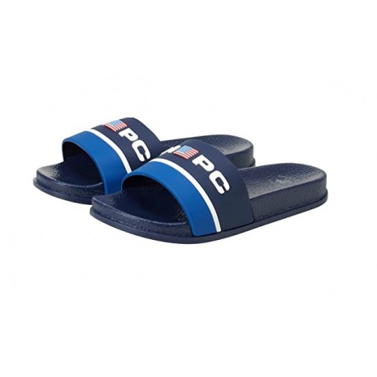 Beverly Hills Polo Club Boys Slip-On Sandal Slides -Blue