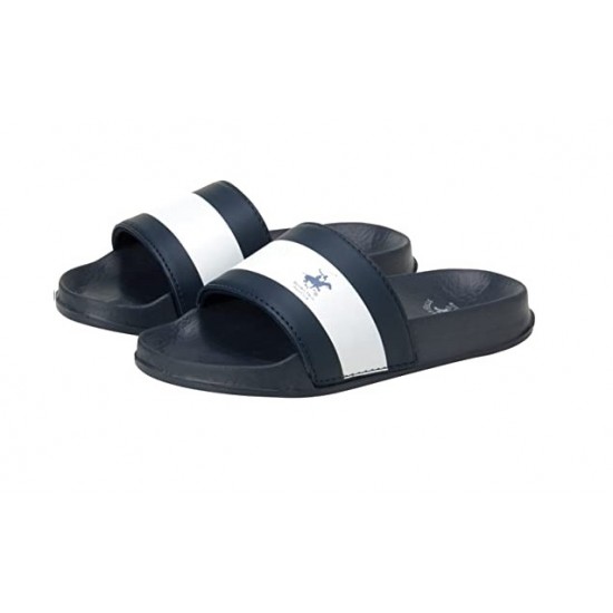 Beverly Hills Polo Club Boys Slip-On Sandal Slides -Blue/White